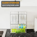 SpaceAid Bottle Storage Organizer Baby - Acrylic Bottles Station Organizer Container, Stackable Clear Drawers for Countertop, Vanity, Bathroom, Cabinet, Pantry Organization, 4 Pack, 2M2L, 14.4" H - Image 5