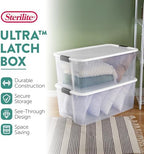 Sterilite 16-Pack Ultra Latching Box, Storage Bins with Lids, Clear Plastic, 116 Quart - Heavy-Duty Organizing Containers for Closet, Bathroom, and Office - Image 2