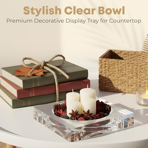 Clear Acrylic Catchall Tray - Decorative Jewelry Dish & Vanity Organizer for Keys, Rings, Earrings | Modern Minimalist Home Decor for Dresser, Nightstand, Entryway - Image 3