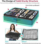 Onlyeasy Under Bed Shoe Storage Organizer For Closet, 4 Pack Fit 12x4 Pairs, Underbed Solution Shoes Container Bags with Sturdy Sidewall & Reinforced Handles, Breathable, Linen-like Black, MXAUBSB4P - Image 4