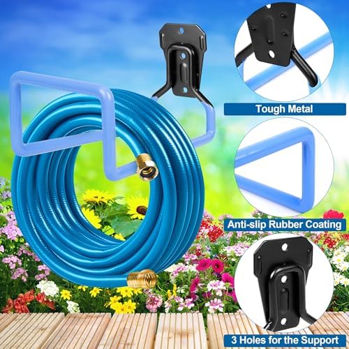 PeoMev Hose Holder Wall Mount Metal Hose Hook Garden Hose Rack - Image 4