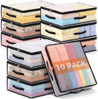 10Pcs Clear Storage Bags With Zippers & Handles Blanket Storage Bag by Besslly