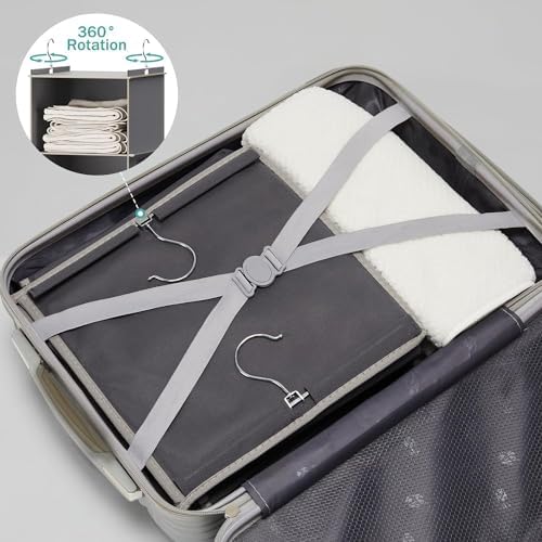 YOUDENOVA Hanging Closet Organizer and Storage, 6-Shelf, Grey | Dorm Room Essentials for Guys, Clothes Organizer with 2 Side Pockets, Hanging Shelves for Closet Storage, Breathable Fabric - Image 6
