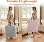 Lifewit 2 Pack Laundry Basket 100L Each, Collapsible Clothes Hamper with Reinforced Handles, Freestanding Waterproof Design for Bedroom and Laundry Room, Grey&Pink 200L Total - Image 5