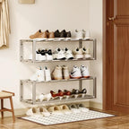 Homeiju Hanging Shoe Organizer,2 Pack Wall Mounted Shoe Rack Holds 12 Pairs,Space Saving Metal Wall Shoe Rack,Hanging Shoe Rack Shoe Holder for Small Space,Entryway,Closet,RV,Camper (Silver) - Image 2