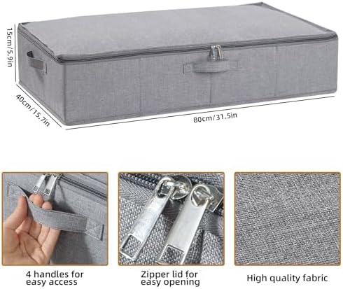 Under Bed Storage Container,Grey,31.5x15.7x5.9 Inch,2 Pack - Image 5
