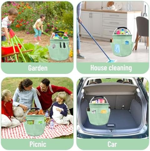Qivine 17L Cleaning Caddy with Handle, Foldable Bucket for Cleaning - Image 6