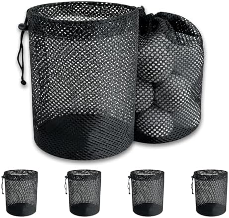 Golf Ball Storage Bag-6 Pack Mesh Bags with Drawstring，Golf Shag Bag Organizer,Sports Equipment Organizer Sack，for Collecting Half Balls Tennis Beach Trave by Mordx