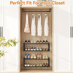 IBUYKE 2 Pack Wall Mounted Shoe Rack, 2-Tier 16"-29" Expandable Hanging Shoe Organizer for 12-16 Pairs, Space Saving Metal Wall Shoe Storage for Entryway Closet, Black TXJ001B-2 - Image 6