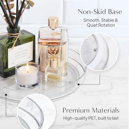 NOSTALGIQ 3-Pack Lazy Susan Organizer | Rotating Pantry Organizers and Storage | Clear Lazy Susan for Table Top, Cabinet Organizer, Perfume Organizer, Spice Rack Organizer (9", 10", 11") - Image 5