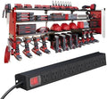 53" Power Tool Organizer Wall Mount with Power Strip, 4 Layers by DIOOSN