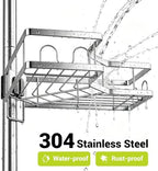 Standing Corner Shower Caddy - 4-Tier Rustproof Adjustable Shower Shelves - Image 2