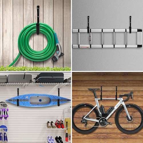 KURUI 15" Heavy Duty Garage Storage Hooks, 8 Pack Wall Mount Kayak Rack - Image 6