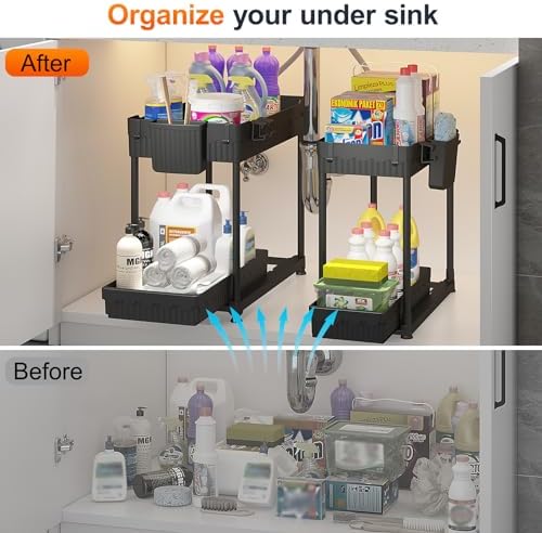 Sevenblue 4-Pack 2-Tier Under Sink Organizer with Pull Out Drawers - Image 3