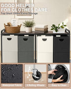 Laundry Sorter 4 Section,Laundry Basket with Wheels,4×15.8 Gal (60L) Laundry Hamper Organizer with Large Wooden Desktop Sorter,Pull-Out and Removable 900D Oxford Fabric Laundry Bags for Laundry Room - Image 4