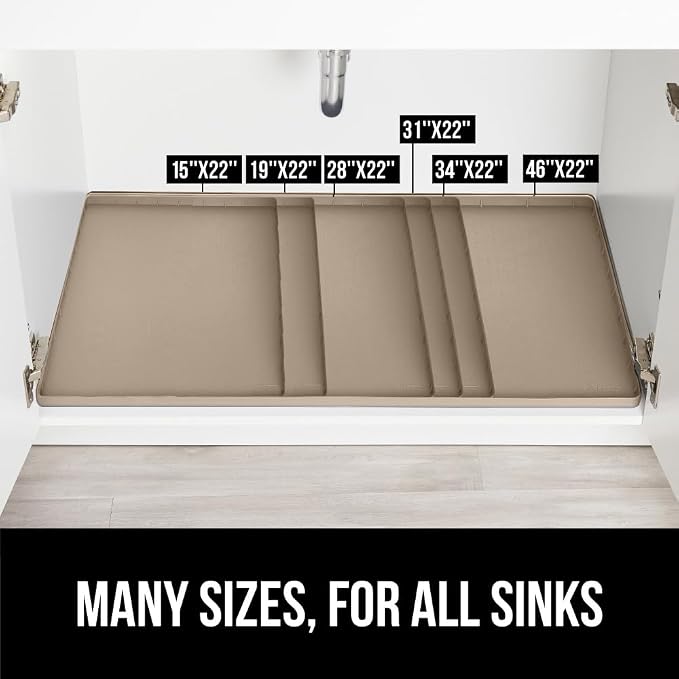GORILLA GRIP Waterproof Silicone Under Sink Mat, Stay in Place, 34x22 Beige - Image 8