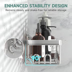 Veken Shower Caddy 5-Pack, Bathroom Organizers and Storage Shelves, Silver - Image 2