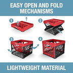 CleverMade Collapsible Milk Crate, Red, 1PK - 25L (6 Gal) Stackable Storage Bins, Holds 50lbs Per Bin - Clevercrates are Heavy Duty, Plastic Collapsible Storage Crate for Multi Purposes - Image 6