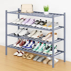 Smiry Bamboo Shoe Rack, 16 Vertical Slats, 4 Tier - 33.7" Wide, Grey by Smiry