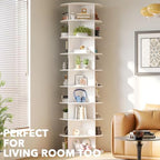 SpaceAid 9 Tier Rotating Shoe Rack Tower, Spinning Shoe Display Lazy Susan, Revolving 360 Shoe Rack Storage Round Carousel, Vertical Handbag Rotate Shoes Closet Organization (9-Tier White) - Image 6