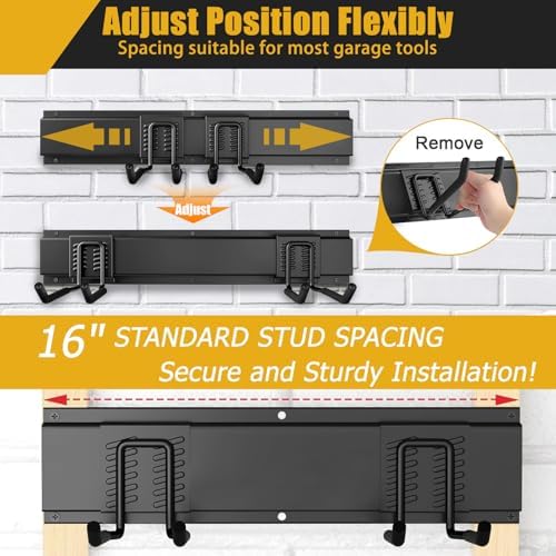 KOFANI 48IN 700LB Heavy Duty Garage Tool Organizer Wall Mount Storage Rack - Image 3