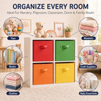 Yinder 6 Pcs Cube Storage Bin, Rainbow Colored 14''x10''x8'' Storage Cubes - Image 5