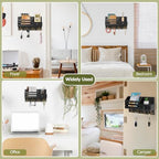 Key Holder Wall Mount, Wooden Key and Mail Organizer, Black - Image 6