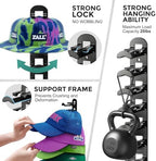 Hat Hook for Wall, 2 Pack Hat Organizer Hold up to 20 Hats,Hat Holder with Strong Adhesive and 8 Pack Screws, Cap Holder Hat Hangers for Wall Closet Door and Bedroom(B-Black) - Image 3