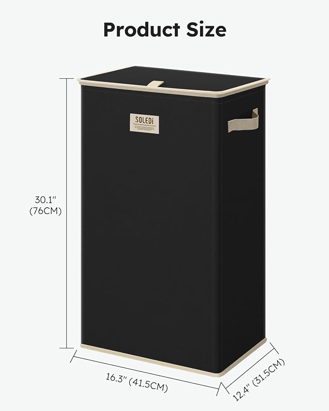 SOLEDI 100L Laundry Hamper with Lid, Large Collapsible Laundry Basket - Image 7