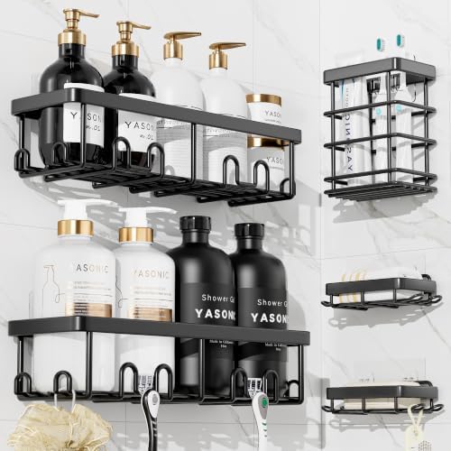 YASONIC Shower Caddy Adhesive, Rustproof Shower Organizer, Wall Shower Rack by YASONIC