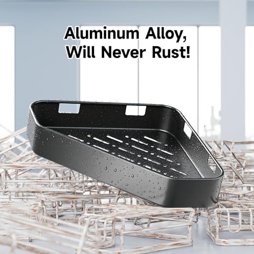 Veken Aluminum Corner Shower Caddy 4-Pack, Never Rust&Large Capacity, Grey - Image 3