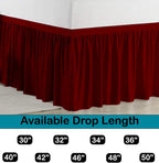 Dorm Bed Skirt, Twin XL, 30" Drop, Burgundy - Image 4