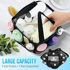 Mesh Shower Caddy Portable, Shower Tote Bag for Dorm Room Essentials, 8 Pockets Large Shower Basket for College Gym Beach Camping (1, Black) - Image 4