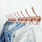 Dseap Coat Rack Wall Mounted - 5 Tri Hooks, Heavy Duty, Stainless Steel, Metal Coat Hook Rail for Coat Hat Towel Purse Robes Mudroom Bathroom Entryway (Rose Gold, Pack of 2) - Image 5