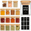 ComSaf Spice Jars 4oz 16 Pack, Seasoning Containers with labels 54 Labels by ComSaf
