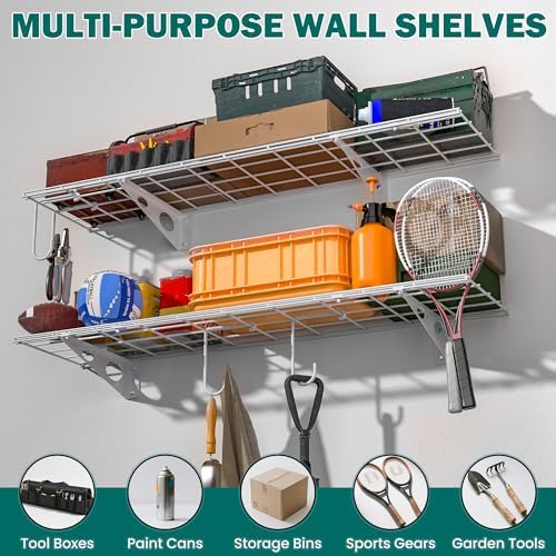 EVERHANGER Garage Wall Shelves, 12 X 48 Inch Wall Mounted Storage Shelves - Image 6