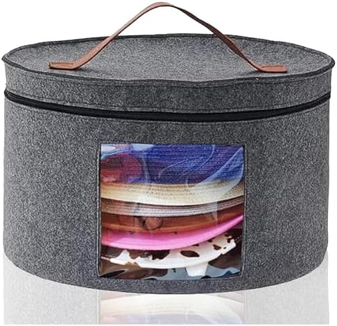 Hat Boxes for Women Storage 16.93" D*10.24" H Caps Carrier Case Organizer by MemfishWelcomeYou