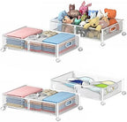 Under Bed Storage Containers, Under Bed Shoe Storage With Wheels, Foldable Bedroom Storage Organization with Handles, Under Bed Storage Bins Drawer For Clothes, Blankets And Shoes, Bedding by Uyokcnie