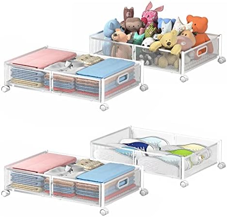 Under Bed Storage Containers, Under Bed Shoe Storage With Wheels, Foldable Bedroom Storage Organization with Handles, Under Bed Storage Bins Drawer For Clothes, Blankets And Shoes, Bedding by Uyokcnie
