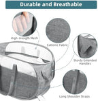2 Pcs Collapsible Laundry Baskets, Tear Proof Pop Up Hamper With Dual Handles, Durable Foldable Basket, Easy to Carry for Home, Room, Bedroom, Dorm, Travel - Gray - Image 4
