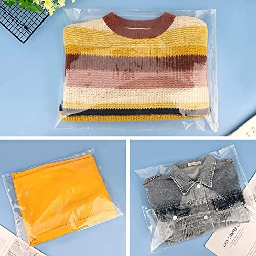 Clear Zipper Bags Resealable for Clothes, 3 Mil Thick 10x13 inch Large Plastic Mailers Travel for Clothing, 100 Pcs Self Seal Apparel Poly Bags for Sweaters, Jeans Shipping - Image 5