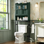 Over The Toilet Storage, Bathroom Over The Toilet Organizer, Above Toilet Storage with Double Doors and Soft Hinges Over Toilet Storage Shelf Over The Toilet Storage Cabinet (Forest Green) by MXARLTR