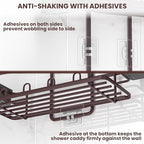 Rustproof Shower Caddy Hanging with Soap Holders for Bathroom, Bronze - Image 7