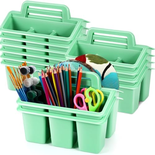 WILLBOND 12 Pcs Classroom Storage Caddies Stackable Utility Caddy, Green by Willbond+Technology+Limited
