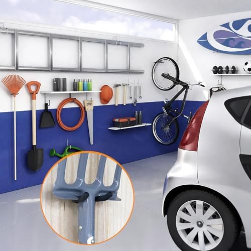 6 Pack Garage Storage System Steel U Hooks with Anti-Slip Coating Home Improvement and Organization Screw in Hooks Easy Wall Mounting Heavy Duty Bike and Ladder (Black, 6 Pack) - Image 2
