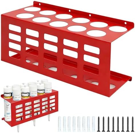 Metal Wall Mount Caulk Tube Holder Rack, Red by Mibcocny