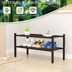 ROMGUAR CRAFT 2 Tier Bamboo Shoe Rack for Closet Free Standing Wood Shoe Shelf for Entryway Small Space Stackable 27"x11"x13" (Brown) - Image 6