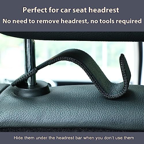 4-Pack Car Headrest Hooks Holds 55lbs Seat Storage Organizer for Bags - Image 6