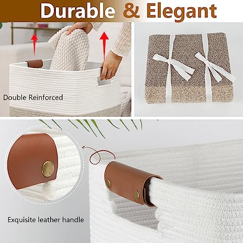 Laundry Hamper 96L Extra Large Laundry Basket, Woven Blanket Basket - Image 3