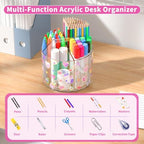 Acrylic Pencil Organizer for Desk Crayon Organizer with Adhesive Sticker - Image 5
